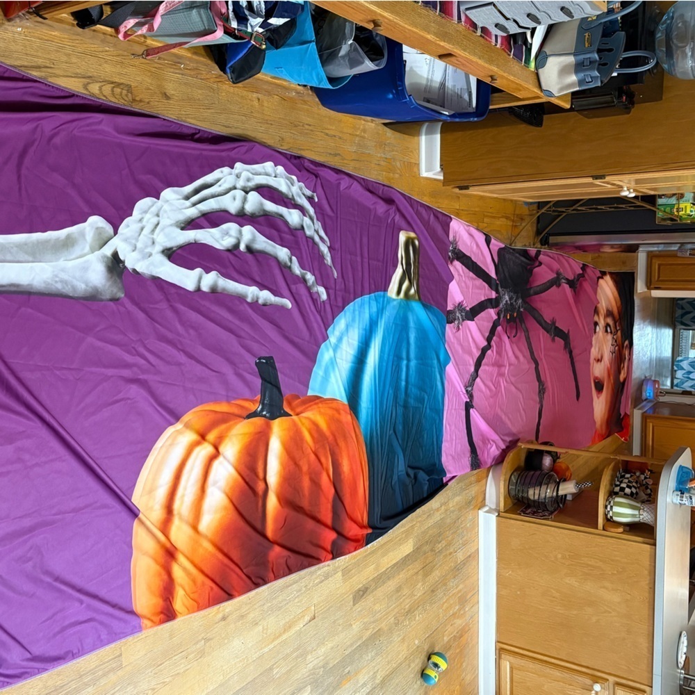 Halloween Spider Web Tapestry
Over 18 feet long 
Heavy duty outdoor 
Halloween